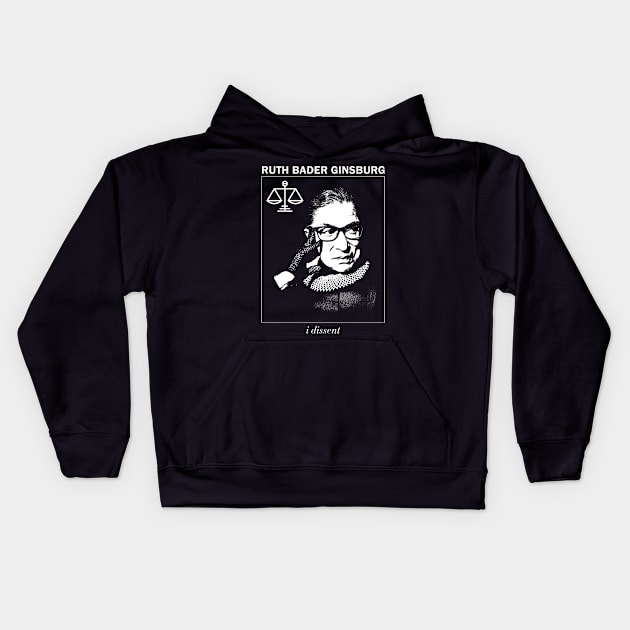 Ruth Bader Ginsburg Tribute Kids Hoodie by lilmousepunk